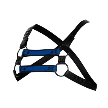 schwarz/blauer Brust-Harness 06 - OS