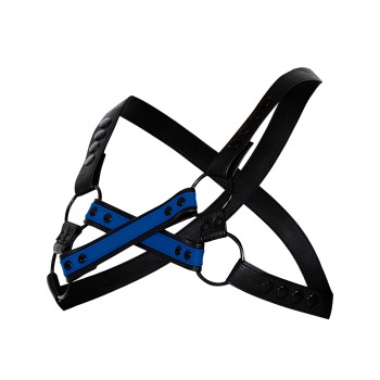 schwarz/blauer Brust-Harness 06 - OS