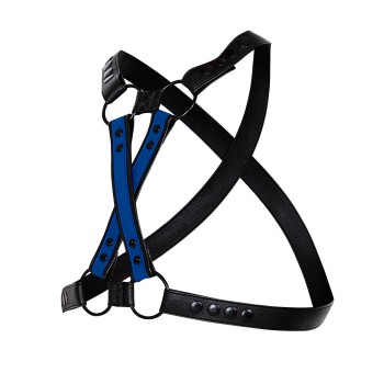 schwarz/blauer Brust-Harness 06 - OS