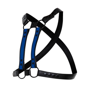 schwarz/blauer Brust-Harness 06 - OS