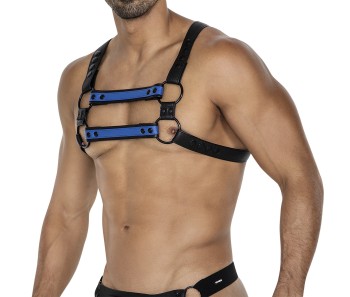 schwarz/blauer Brust-Harness 06 - OS