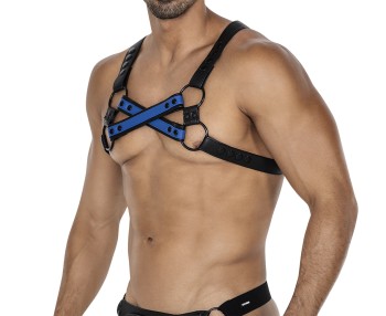 schwarz/blauer Brust-Harness 06 - OS