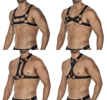 schwarzer Brust-Harness 06 - OS