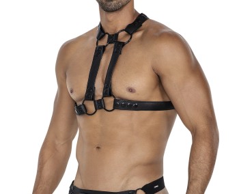 schwarzer Brust-Harness 06 - OS