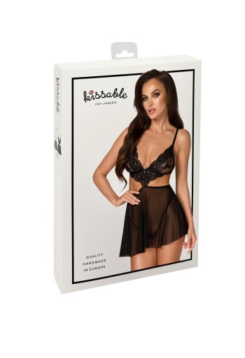 KISS242 Negligee aus Netz und Spitze - L/XL