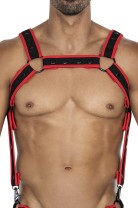 schwarz/roter Brust-Harness 05 von Cut4Men