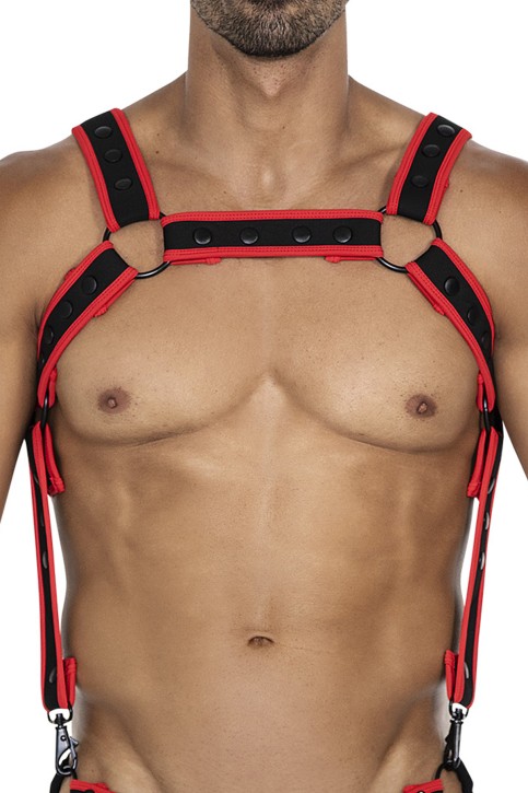 schwarz/roter Brust-Harness 05 - OS