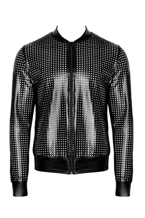 schwarze Powerwetlook Jacke H076 - M